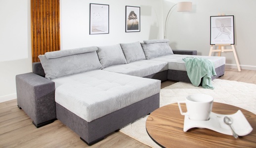 COLLECTION AB, COLLECTION AB Wohnlandschaft »XXXL-Josy Relax U-Form Breite 352 cm, mit 2 gleich grossen Recamieren«, inkl. Bettfunktion, Bettkasten, mit 4 Rückenkissen in zwei Grössen, COLLECTION AB Wohnlandschaft »Josy XXXL-Relax U-Form, B: 352 cm« mit Bettfunktion, Bettkasten & 2 Nackenkissen, Federkern