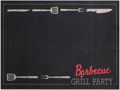 Primaflor-Ideen in Textil, Primaflor-Ideen in Textil Fussmatte »BBQ Grillunterlage GRILL PARTY«, rechteckig, 5 mm Höhe, Schmutzfangmatte, Grillmatte bzw. Grillunterlage ideal als Bodenschutz, rutschhemmend, In- und Outdoor geeignet, waschbar, Primaflor-Ideen in Textil Fussmatte »BBQ Grillunterlage GRILL PARTY«, rechteckig, 5 mm Höhe, Grillmatte ideal als Bodenschutz, ruschhemmend, waschbar