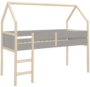 LÜTTENHÜTT, Lüttenhütt Hochbett »Janne«, aus schönem massivem Kiefernholz, Einzelbett, in einer Haus-Optik Form, inklusive praktischer massiver Holzleiter, in verschiedenen Farbvarianten erhältlich, Liegefläche 90x200 cm, GOODproduct Hochbett »Janne« Kiefernholz, Einzelbett, inklusive Holzleiter, Liegefläche 90x200 cm