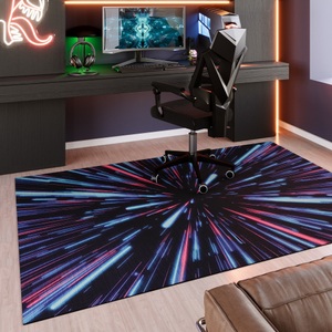 Wecon home Teppich »Neon Horizon«, rechteckig, 5 mm Höhe, Gamer Teppich, gewebt, futuristisch, robust, Gaming Room, rutschfest