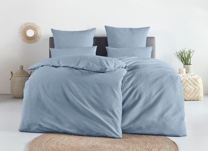 Schlafwelt, Schlafwelt Bettwäsche »Sari2 in Gr. 135x200 oder 155x220 cm«, (2 tlg.), aus Baumwolle, uni Bettwäsche in Seersucker Qualität ideal für Sommer, andas Bettwäsche »Sari2 in Gr. 135x200 oder 155x220 cm«, aus Baumwolle, uni Bettwäsche in Seersucker Qualität ideal für Sommer