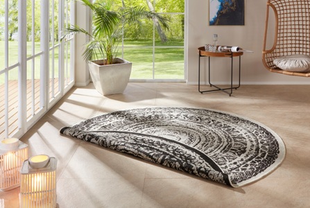 Freundin home collection, freundin Home Collection Teppich »Rosica«, rund, 5 mm Höhe, In-und Outdoor geeignet, Mandala, Wohnzimmer, Balkon, Terrasse, Garten, Pflegeleicht, Flachgewebe, Wendbar, freundin Home Collection Teppich »Rosica«, rund, 5 mm Höhe, In-& Outdoor, Wetterfest, Balkon, Garten, Wohnzimmer, Wasserfest