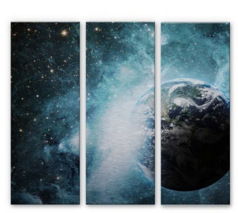 Wall-Art, Wall-Art Mehrteilige Bilder »Universum Collage ferne Galaxie« (Set), 