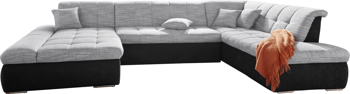 DOMO collection, DOMO collection Wohnlandschaft, DOMO collection Wohnlandschaft »PB Moric wahlweise mit Bettfunktion und Armteilverstellung U-Form« XXL-Format B/T/H: 353/216/80 cm, feine Steppung, incl. Zierkissen