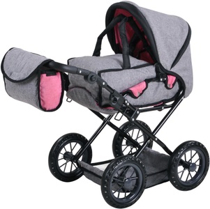 Knorrtoys, KNORRTOYS Puppenwagen Ruby, Knorrtoys® Kombi-Puppenwagen »Ruby - Jeans Grey«, mit Wickeltasche