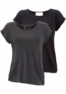 Lascana, LASCANA T-Shirt, LASCANA Kurzarmshirt »mit modischem Cut-Out«, (2er-Pack), aus weichem Viskose-Stretch