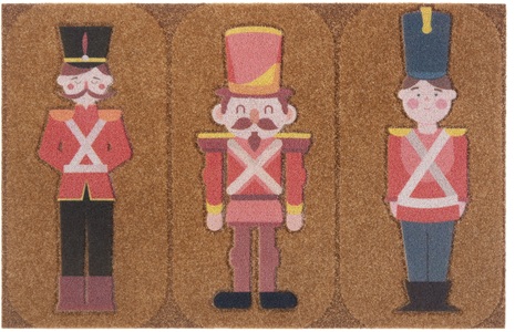 White Label, White Label - Fussmatte - 45 x 70 cm - Multicolor, my home Fussmatte »Spielfiguren, Türmatte«, rechteckig, 10 mm Höhe, Uniform, Kokos-Look, Robust, Pflegeleicht, Rutschfest, Weihnachten