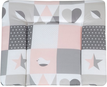 Roba, roba Wickelauflage soft Happy Patch rosa 85 x 75 cm - grau, 