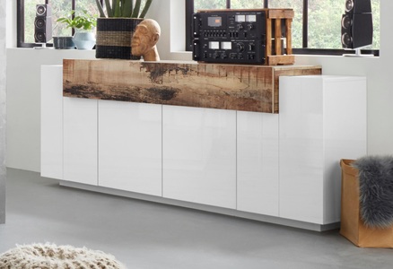 TECNOS, Tecnos Sideboard »Coro«, Breite 200 cm, INOSIGN Sideboard »Coro, Kommode, Schrank, Kredenz, grifflos mit Einlegeböden«, 1 klappe,4 Türen, Doppeltiefe, B/T/H 200x45x85,6cm