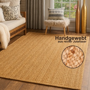Myflair Möbel & Accessoires, Myflair Möbel & Accessoires Teppich »Lola«, rechteckig, Myflair Möbel & Accessoires Teppich »Lola«, rechteckig, 10 mm Höhe, Wendeteppich, handgeflochten, Naturfaser, Boho-Style, Wohnzimmer