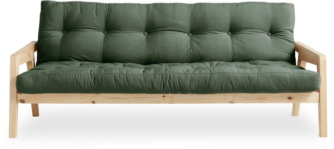 Karup Design, Karup Design Schlafsofa GRAB Gestell und Stofffarbe auswählbar, Karup Design Schlafsofa, Mit Holzstruktur, inkl. Futonmatratze, Liegefläche 130x190 cm