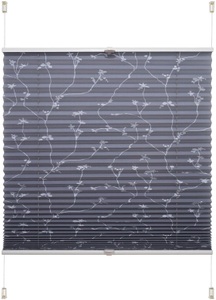 HOME AFFAIRE, Plissee, »Klemmfix-Plissee Ranke grau«, Home affaire, Lichtschutz, ohne Bohren, verspannt, Liedeco Plissee »Klemmfix-Plissee Ranke grau«, Lichtschutz, ohne Bohren, verspannt, Klemmfix-Plisse mit floralem Druck