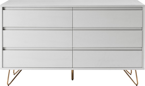mutoni casual, Kommode Breit 6 Schubladen weiss, Kommode Breit 6 Schubladen weiss