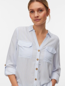 VERO MODA, Vero Moda Hemdbluse "VMBUMPY L/S SHIRT NEW WVN GA NOOS" Viskose, regular fit