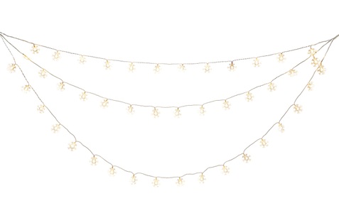 Konstsmide, Konstsmide LED-Lichtervorhang Schneeflocken, 44 LED, 1.25 m, Outdoor, KONSTSMIDE LED-Lichtervorhang »Schneeflocken 44 LED 45658 m Outdoor«, 44 St.-flammig