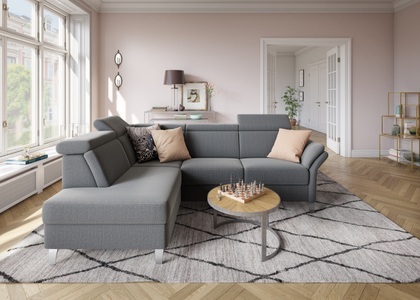 SIT&MORE, sit&more Ecksofa, sit&more Ecksofa »Vincenzo L-Form«, inklusive Kopfteilverstellung, wahlweise mit Bettfunktion, Bettkasten