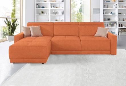 DOMO collection, DOMO collection Ecksofa, DOMO collection Ecksofa »Ava L-Form«, mit Recamiere, Federkern wahlweise mit Kopfteilverstellungen