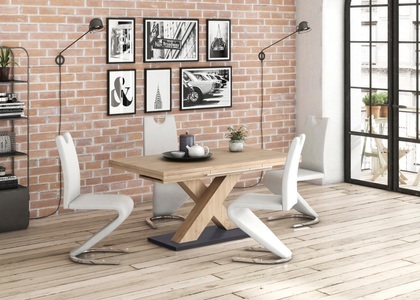 undefined, Esstisch »Komfort C«, mit X-Gestell in asteichefarben und mit Auszugsfunktion, Breite 160-260 cm, Mäusbacher Esstisch »Komfort Tisch TOPSELLER!«, (Esstisch, Auszugstisch, OTTOs Choice), mit X Gestell und Bodenplatte. Melaminbeschichtet