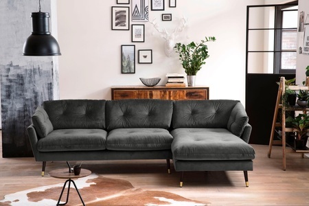 Trendfabrik, Trendfabrik Ecksofa, Trends by HG Ecksofa »Japan L-Form«, mit Fuss in Holz-Metallkombination, Recamiere rechts oder links