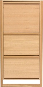 home24, home24 Schuhkipper NewEst, Woodman Schuhkommode »NewEst«, Breite 67 cm, mit 3 Klappen, Holzfurnier aus Eiche