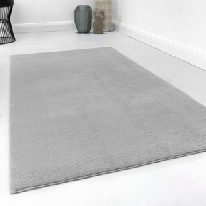 Homie Living, Homie Living Teppich »Villa Rosso«, rechteckig, 15 mm Höhe, Homie Living Teppich »Villa Rosso«, rechteckig, 15 mm Höhe, Kurzflor, Uni Farben, leicht glänzende Optik