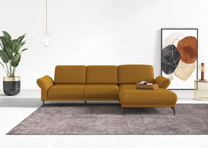 INOSIGN Ecksofa »Coco«, wahlweise mit Sitztiefen, Armteil- und Kopfteilverstellungim Cord, mit Füssen 15 cm hoch