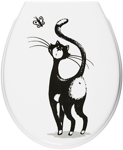 ADOB, ADOB WC-Sitz »Katze«, ADOB WC-Sitz »Katze«, Absenkautomatik, zur Reinigung abnehmbar