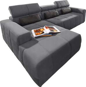 DOMO collection, DOMO collection Ecksofa, DOMO collection Ecksofa »Brandon grosse Ausführung B/T/H: 289/177/80 cm, auch in Leder und Cord«, mit Kopfteilverstellung, wahlweise Sitztiefenverstellung, L-Form