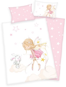 HERDING, Herding Renforcé Kinder-Wendebettwäsche Little Fairy, Babybest® 2485217063 - Little Fairy Bettwäsche (Made in Green), 40x60 cm + 100x135 cm, 100% Baumwolle