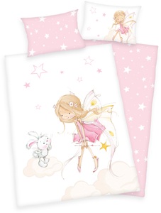 HERDING, Herding Renforcé Kinder-Wendebettwäsche Little Fairy, Babybest® 2485217063 - Little Fairy Bettwäsche (Made in Green), 40x60 cm + 100x135 cm, 100% Baumwolle