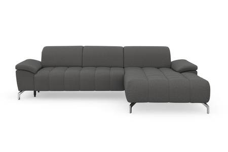 sit&more Ecksofa »Cool«, wahlweise mit Kopfteilverstellung und Vorziehsitz, motorisch, mit silberfarbenen Füssen