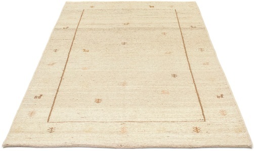 MorgenLand, morgenland Wollteppich »Gabbeh Teppich handgeknüpft beige«, rechteckig, 18 mm Höhe, handgeknüpft, 