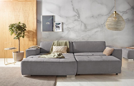 INOSIGN Ecksofa »Sapporo«, wahlweise Bettfunktion oder Sitztiefenverstellung, Federkern