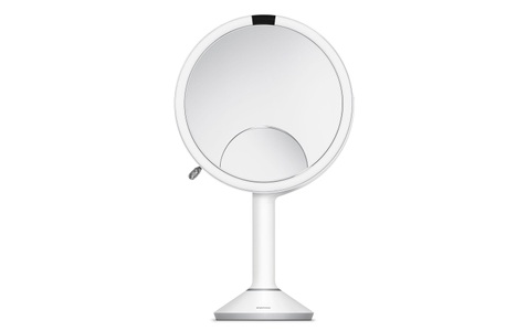 Simplehuman, Simplehuman Kosmetikspiegel mit, Simplehuman Kosmetikspiegel mit Sensor Trio Ø 20 cm Weiss