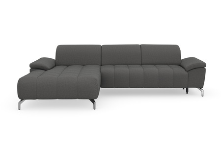 sit&more Ecksofa »Cool«, wahlweise mit Kopfteilverstellung und Vorziehsitz, motorisch, mit silberfarbenen Füssen