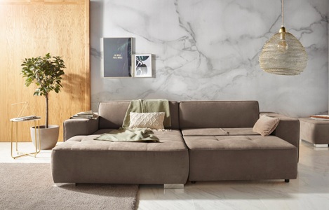 INOSIGN Ecksofa »Sapporo«, wahlweise Bettfunktion oder Sitztiefenverstellung, Federkern