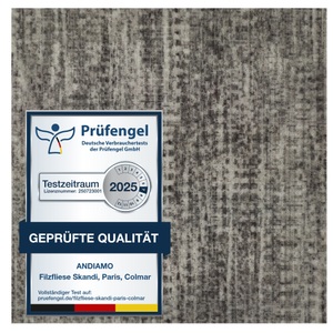 Andiamo Teppichfliese »Paris Nadelfilz«, quadratisch, 4 mm Höhe, 40x40 cm, selbstklebend, robust & strapazierfähig, 25 Stück (4 qm)
