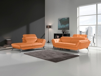 Egoitaliano, Egoitaliano Polstergarnitur »Sueli«, (Set), bestehend aus Sofa und Recamiere, Kopfteilverstellung, Bezug Leder, Egoitaliano Polstergarnitur »Sueli«, (Set), bestehend aus Sofa und Recamiere, Kopfteilverstellung, Bezug Leder
