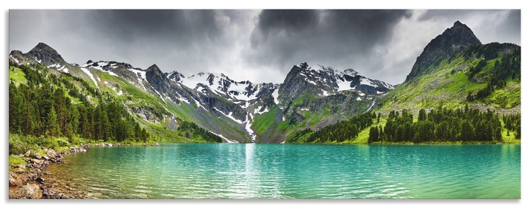 Artland, Artland Küchenrückwand »Bergsee«, Artland Küchenrückwand »Bergsee«, (1 tlg.), Alu Spritzschutz mit Klebeband, einfache Montage