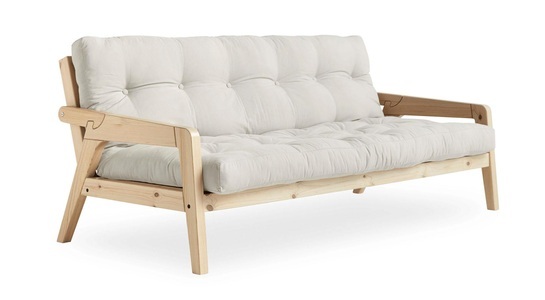 Karup Design, Karup Design Schlafsofa GRAB Gestell und Stofffarbe auswählbar, Karup Design Schlafsofa, Mit Holzstruktur, inkl. Futonmatratze, Liegefläche 130x190 cm