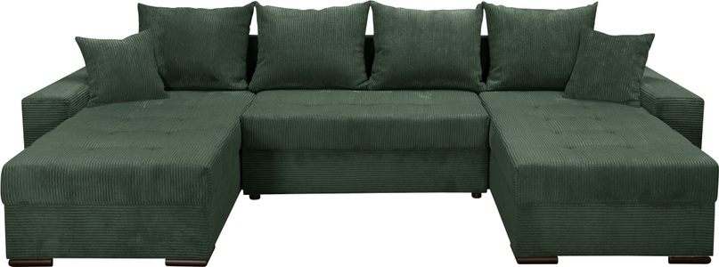 COLLECTION AB, COLLECTION AB Wohnlandschaft »Josy U-Form«, mit Schlaffunktion, Bettkasten und Zierkissen, mit 2 Recamieren