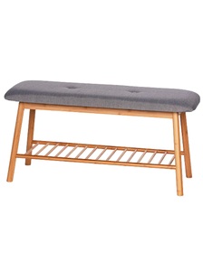 Wenko, Wenko - Schuhbank mit Sitzpolster Bahari Bambus, WENKO Schuhbank »Bahari«, BxTxH: 90x34x45 cm, aus Bambus