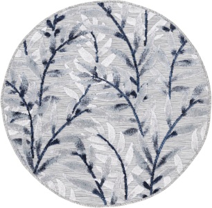carpetfine, carpetfine Teppich »Deja 100«, rund, 4 mm Höhe, robustes Flachgewebe, Motiv- Floral Palmenblätter, Hoch-Tief Effekt, In- und Outdoor geeignet, Wetterfest und UV-beständig für Balkon, Terrasse, Garten, Aussenbereich,Wohnzimmer, Schlafzimmer, carpetfine Teppich »Deja 100«, rund, 4 mm Höhe, robustes Flachgewebe, Motiv- Floral Palmenblätter, Hoch-Tief Effekt