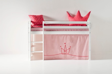 Hoppekids Hochbett, mit Matratze und Textil-Set