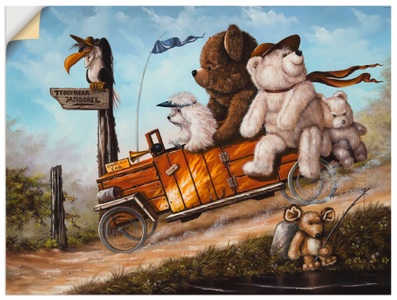 Artland, Artland Wandbild »Reisendes Kinderspielzeug«, Artland Wandbild »Reisendes Kinderspielzeug«, Spielzeuge, (1 St.), als Leinwandbild, Poster in verschied. Grössen