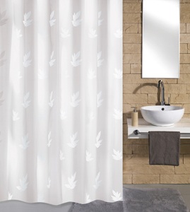 Kleine Wolke, Kl. Wolke Duschvorhang Canton Schneeweis, Kleine Wolke Duschvorhang 180/200 cm , 4994 114 305 Canton , weiss , Textil , Blätter , 180x200 cm , wasserabweisend , 003342129501