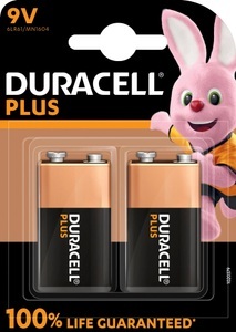Duracell, Duracell Plus-9V B2 9 V Block-Batterie Alkali-Mangan 9 V 2 St., DURACELL Ultra Power, 9V (6LR61), 2er Pack