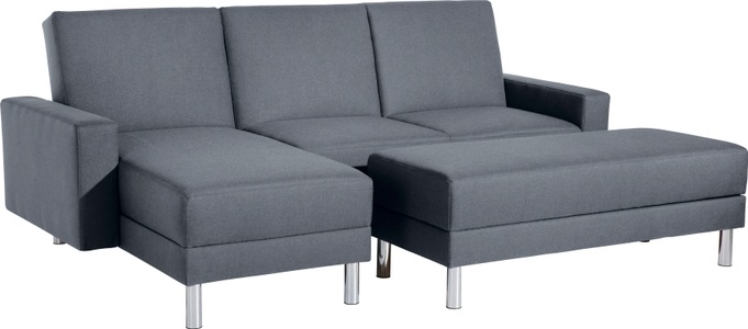 MAX WINZER, Max Winzer® Schlafsofa »Just Fresh«, Schlafsofa mit Recamiere, mit Rückenverstellung, Max Winzer® Schlafsofa »Just Fresh modernes kubisches Sofa, Rückenverstellung für Sitzkomfort«, Recamiere links oder rechts montierbar, elegante Metallfüsse