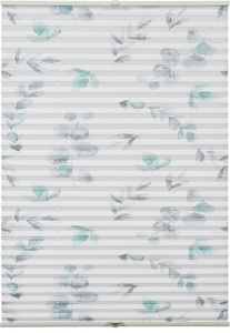 Gardinia, GARDINIA Plissee »Plissee Concept zum Klemmen Flowers and Plants Zweig«, blickdicht, ohne Bohren, verspannt, Gardinia Plissée Flowers & Plants Zweig 80 x 210 cm, Weiss
