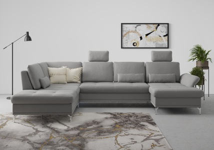 INOSIGN, INOSIGN Wohnlandschaft »Palm Beach«, Federkern, mit Sitztiefenverstellung, wahlweise mit Bettfunktion, Bettkasten und Armteilverstellung, INOSIGN Wohnlandschaft »Palm Beach U-Form«, Federkern, mit Sitztiefenverstellung, wahlweise mit Bettfunktion
